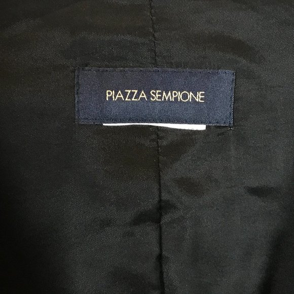 Womens Size Medium Piazza Sempione Black Velvet Accent One-Button Blazer Jacket - Picture 3 of 4